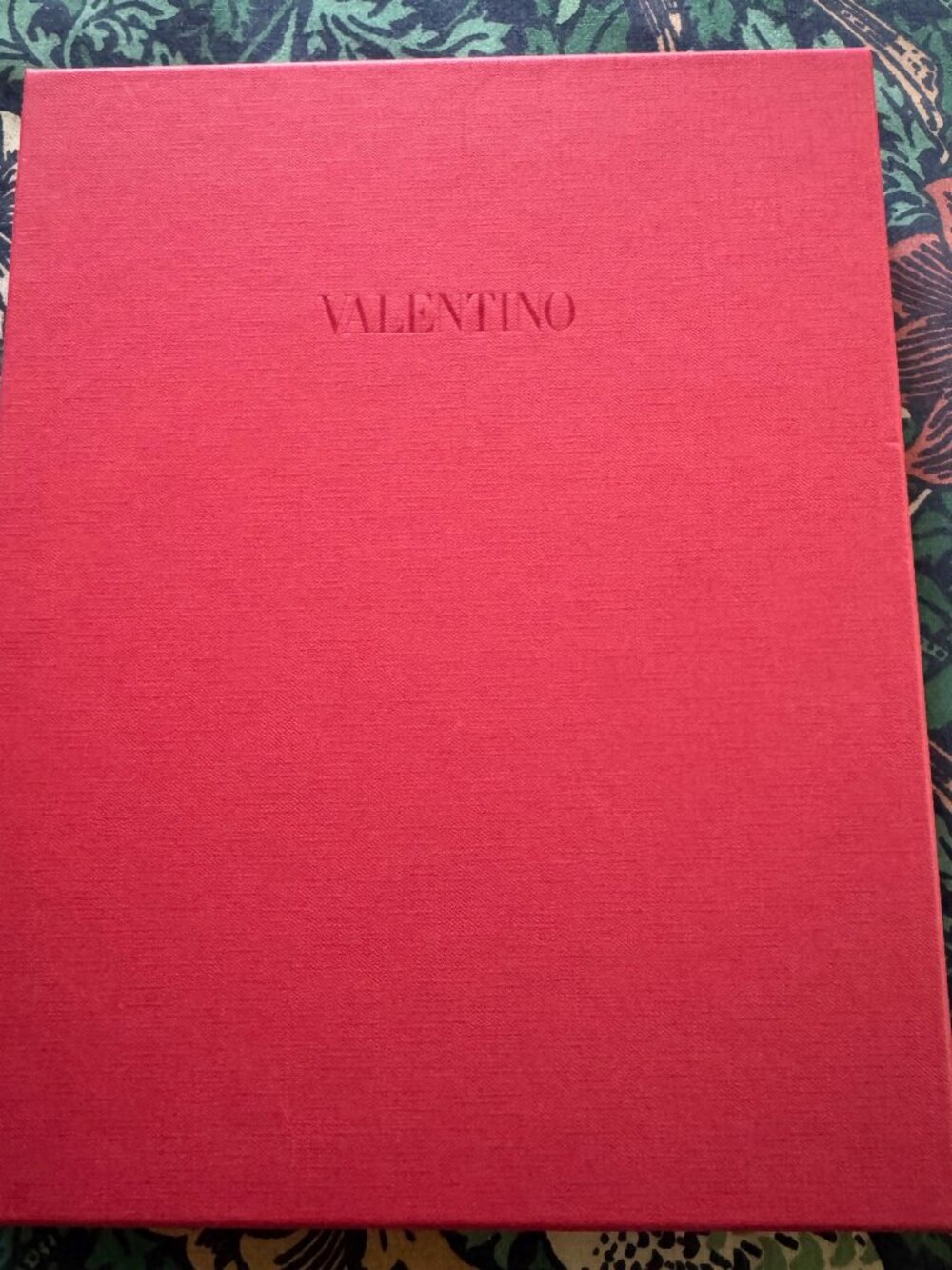 Red and Black Silk Valentino Floral Scarf in Original Box - Picture 2 of 13